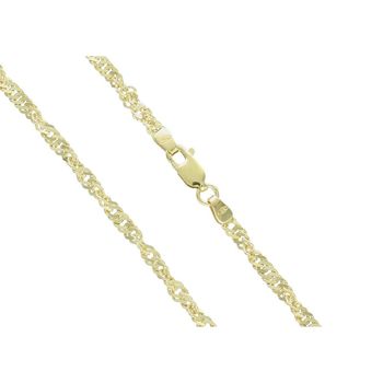 Stylowy łańcuszek damski ze złota próby 585, model DIA-LAN-13774-585. Splot Singapur 050, długość 45 cm, szerokość 3 mm, waga 7,08 g, zapięcie na karabińczyk. Elegancka biżuteria dla kobiet.33.jpg